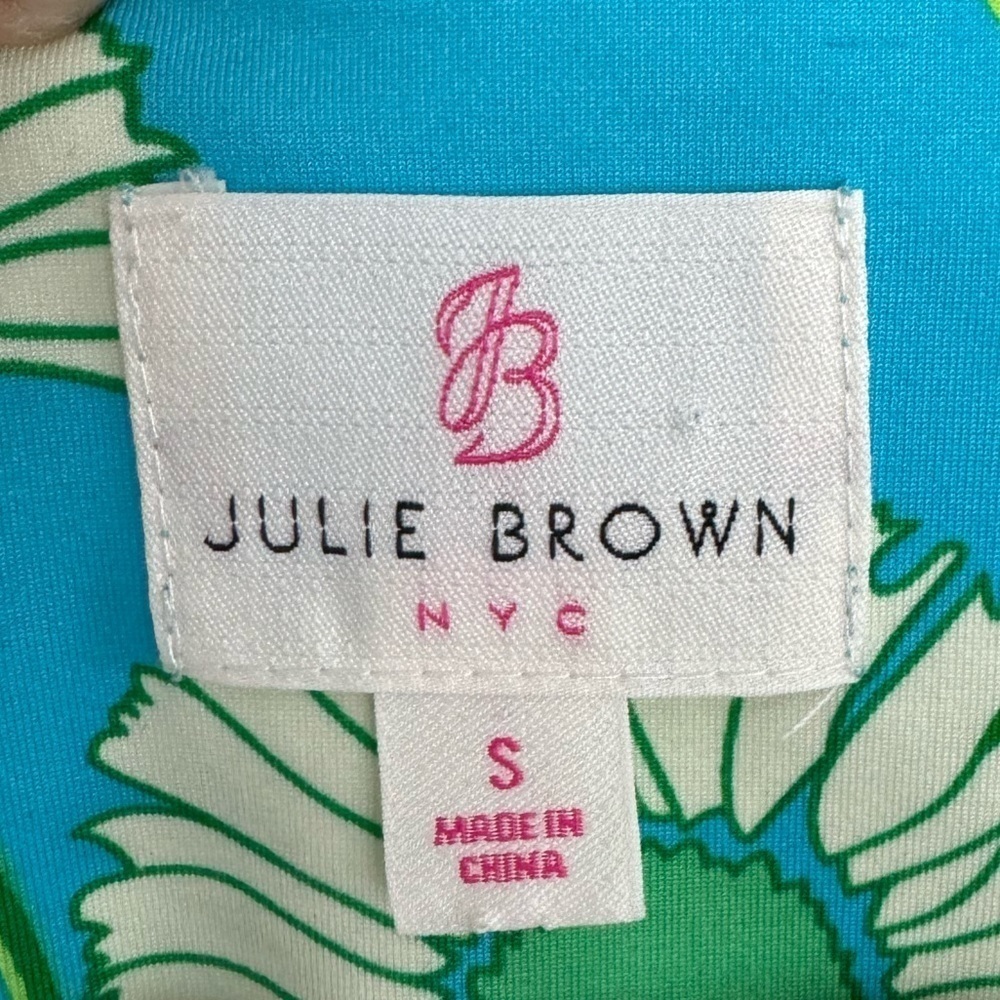 Julie Brown Women’s Green Floral Print V Neck Sleeveless Flowy Midi Dress Small - Picture 3 of 3
